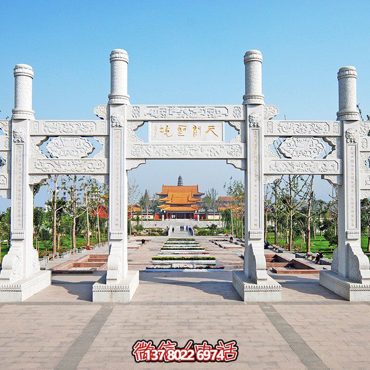 精美大理石石雕多門牌坊雕塑，讓你領(lǐng)略大理景區(qū)的精彩