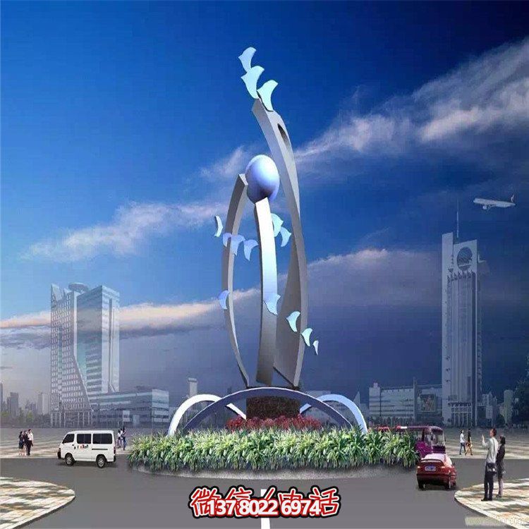 大型不銹鋼抽象藝術(shù)飛翔雕塑，豐富景觀廣場(chǎng)