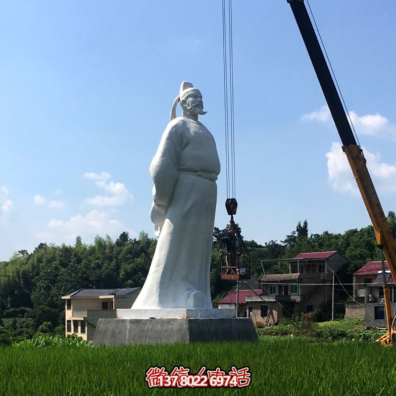 李白漢白玉雕塑，賞詩仙魅力，游覽大型景區公園