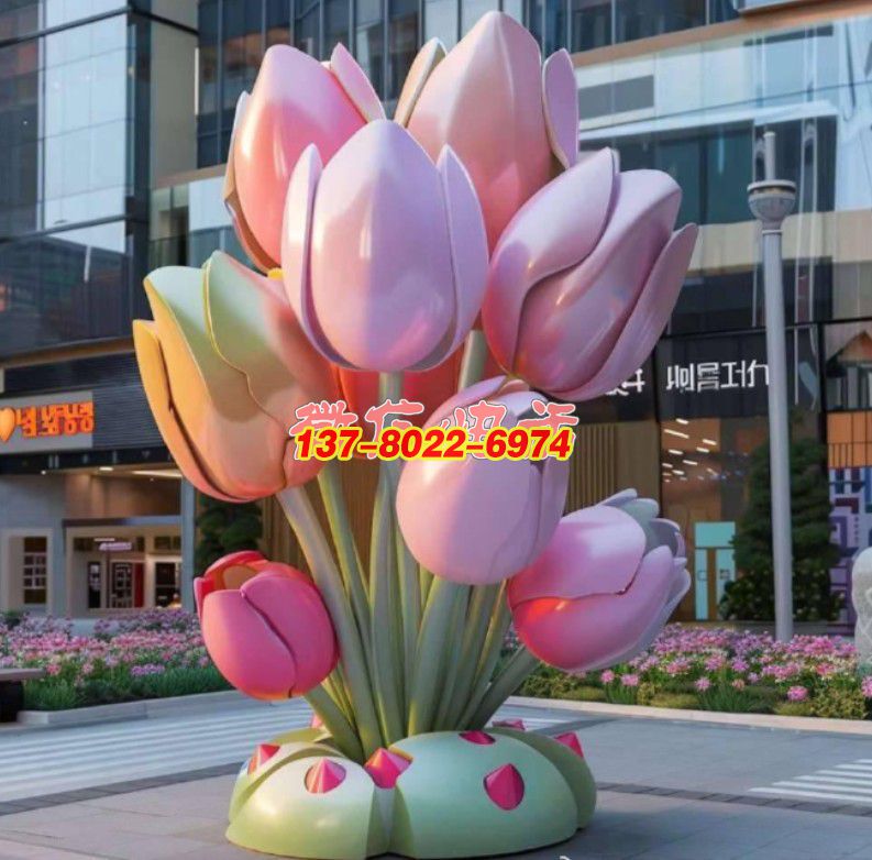 《郁金香語(yǔ)?不銹鋼景觀雕塑的都市花韻狂歡》